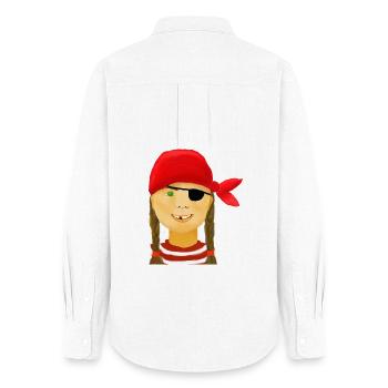 Pirate fille sans dents - Chemise Oxford Femme - blanc - Dos - AI Model Female 172 light (172cm)