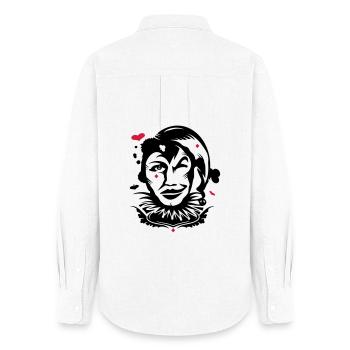 Le Joker - Carte-a-jouer - Chemise Oxford Femme - blanc - Dos - AI Model Female 172 light (172cm)
