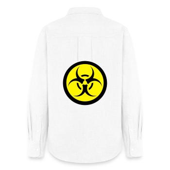 Biohazard Warning - Women's Oxford Shirt - white - Back - AI Model Female 172 light (172cm)