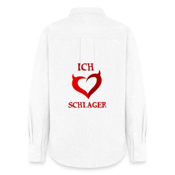 J'aime la musique Schlager Schlager musique coeur dire - Chemise Oxford Femme - blanc - Dos - AI Model Female 172 light (172cm)