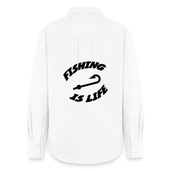 Fishing is life ! - Chemise Oxford Femme - blanc - Dos - AI Model Female 172 light (172cm)