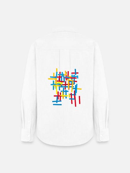 Abstrakt - Muster / Bauhaus - Frauen Oxford Hemd - Weiß