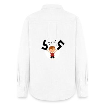 Stop National Socialism Fuck Nazis Antifa Boy - Women's Oxford Shirt - white - Back - AI Model Female 172 light (172cm)