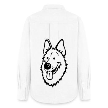 German Shepherd - Women's Oxford Shirt - white - Back - AI Model Female 172 light (172cm)