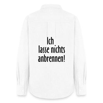 ICH LASSE NICHTS ANBRENNEN Grill und Koch Design - Frauen Oxford Hemd - Weiß - Hinten - AI Model Female 172 light (172cm)
