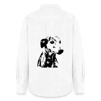 Tête de whippet - Chemise Oxford Femme - blanc - Dos - AI Model Female 172 light (172cm)