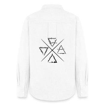 Four Element Symbols - Women's Oxford Shirt - white - Back - AI Model Female 172 light (172cm)