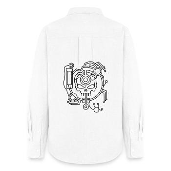 Cyber Skull Skull as a circuit - Women's Oxford Shirt - white - Back - AI Model Female 172 light (172cm)