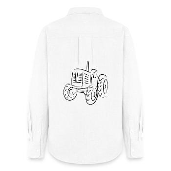 tracteur ferme agriculture - Chemise Oxford Femme - blanc - Dos - AI Model Female 172 light (172cm)