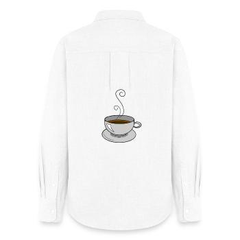 Kaffee Kaffeetasse Koffein Tasse Barista - Frauen Oxford Hemd - Weiß - Hinten - AI Model Female 172 light (172cm)
