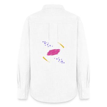Comètes gravitants autour de leur planète - Chemise Oxford Femme - blanc - Dos - AI Model Female 172 light (172cm)