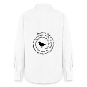 Blackbird singing in the dead of night Take these - Women's Oxford Shirt - white - Back - AI Model Female 172 light (172cm)
