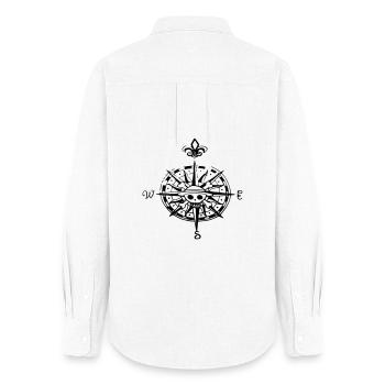 op compas compass - Women's Oxford Shirt - white - Back - AI Model Female 172 light (172cm)