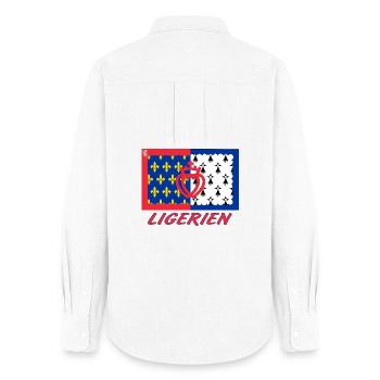 Ligérien - Chemise Oxford Femme - blanc - Dos - AI Model Female 172 light (172cm)