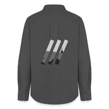 Gondola slashes - Women's Oxford Shirt - anthracite - Back - AI Model Female 172 light (172cm)