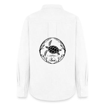 Sea turtle love - Women's Oxford Shirt - white - Back - AI Model Female 172 light (172cm)