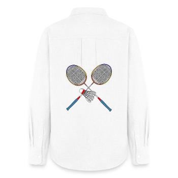 Raquette et navette de badminton - Chemise Oxford Femme - blanc - Dos - AI Model Female 172 light (172cm)