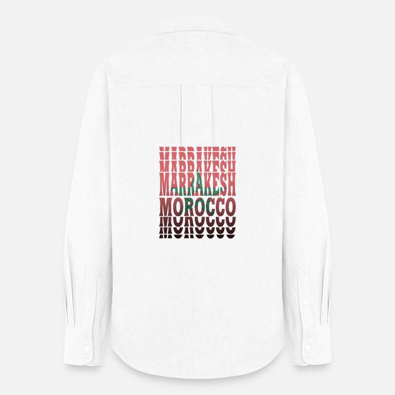 Conception de drapeau de Marrakech Maroc / idée cadeau - Chemise Oxford Femme - blanc