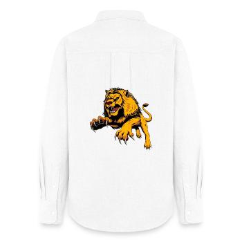 Lion royal - Chemise Oxford Femme - blanc - Dos - AI Model Female 172 light (172cm)