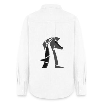 Chess Knight Symbol Friends Team Horse Logo Chess - Chemise Oxford Femme - blanc - Dos - AI Model Female 172 light (172cm)