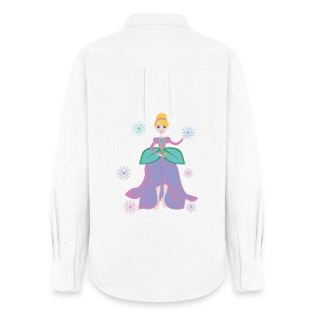 Prinzessinnen-Fantasie mit Blumenherz - Frauen Oxford Hemd - Weiß - Hinten - AI Model Female 172 light (172cm)
