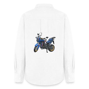 Africa Twin Enduro - solo blue - Women's Oxford Shirt - white - Back - AI Model Female 172 light (172cm)
