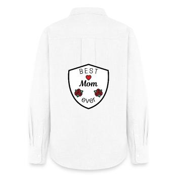 best mom ever coat of arms shield heart coat - Women's Oxford Shirt - white - Back - AI Model Female 172 light (172cm)