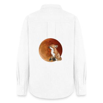 Moon fox in the evening light - Women's Oxford Shirt - white - Back - AI Model Female 172 light (172cm)
