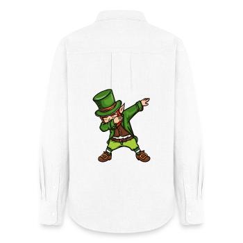 Tanzender Kobold St. Patrick's Day irisch - Frauen Oxford Hemd - Weiß - Hinten - AI Model Female 172 light (172cm)