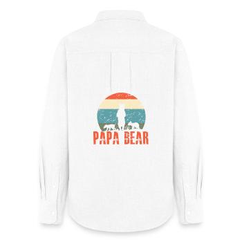 Papa bear - Frauen Oxford Hemd - Weiß - Hinten - AI Model Female 172 light (172cm)