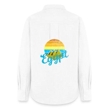 Egypt Egypt Cairo Retro Vintage Pyramids Holiday - Women's Oxford Shirt - white - Back - AI Model Female 172 light (172cm)