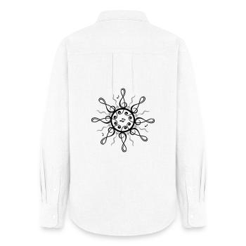 Musique Soleil Clé de musique Notes musicales - Chemise Oxford Femme - blanc - Dos - AI Model Female 172 light (172cm)