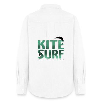 KITESURF 2021 grün - Frauen Oxford Hemd - Weiß - Hinten - AI Model Female 172 light (172cm)