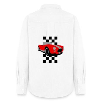 Roadster classique rouge Shelby Cobra - Chemise Oxford Femme - blanc - Dos - AI Model Female 172 light (172cm)