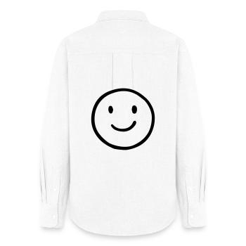 Happy Smile Face: Classic Retro Smile Design - Women's Oxford Shirt - white - Back - AI Model Female 172 light (172cm)