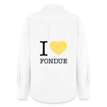 I LOVE FONDUE - Frauen Oxford Hemd - Weiß - Hinten - AI Model Female 172 light (172cm)