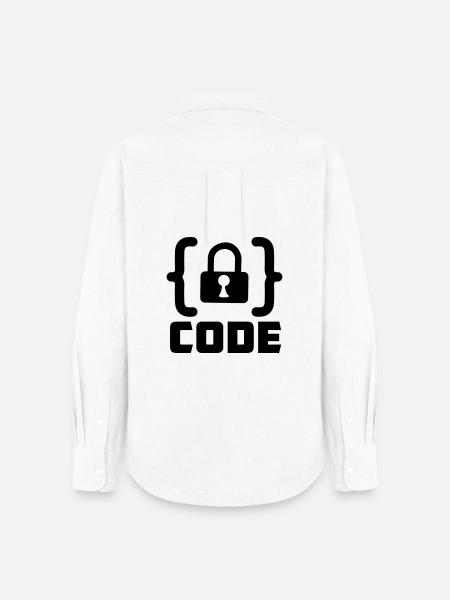 Code mit Sperrprogrammierer - Frauen Oxford Hemd - Weiß