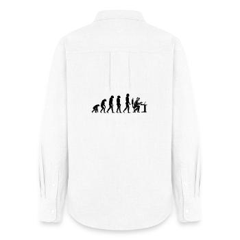 Evolution of Gamer Gambler Nerd Geek Progamer - Women's Oxford Shirt - white - Back - AI Model Female 172 light (172cm)