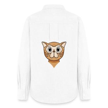 Chat persan Chat Race Chat - Chemise Oxford Femme - blanc - Dos - AI Model Female 172 light (172cm)