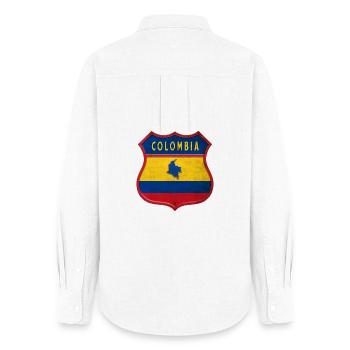 Kolumbien Wappen Design - Frauen Oxford Hemd - Weiß - Hinten - AI Model Female 172 light (172cm)
