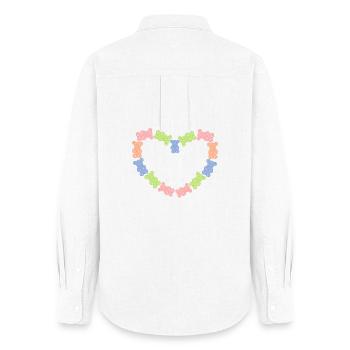 Sweet tooth Bonbons Dessert Coeur Délicieux - Chemise Oxford Femme - blanc - Dos - AI Model Female 172 light (172cm)