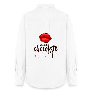 Will kiss for chocolate - Women's Oxford Shirt - white - Back - AI Model Female 172 light (172cm)