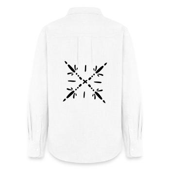 Schneeflocke Mandala - Frauen Oxford Hemd - Weiß - Hinten - AI Model Female 172 light (172cm)