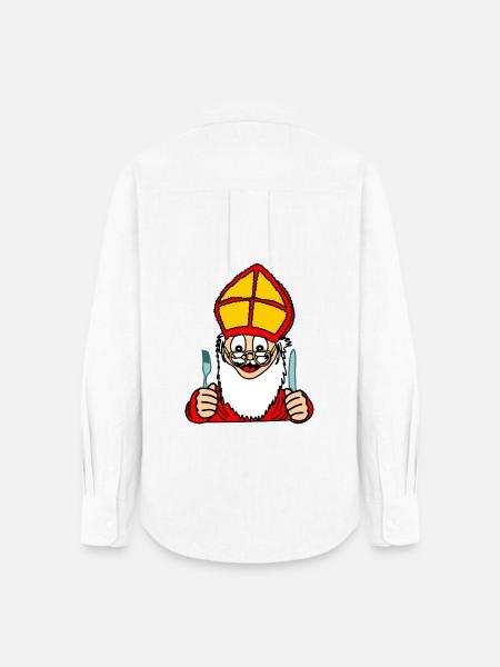 Sinterklaas mit Messer und Gabel - Frauen Oxford Hemd - Weiß