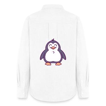 Süß Vogel Tier Pinguin Seevogel Zoo - Frauen Oxford Hemd - Weiß - Hinten - AI Model Female 172 light (172cm)