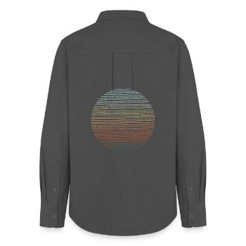 adventure Illustration rund - Frauen Oxford Hemd - Anthrazit - Hinten - AI Model Female 172 light (172cm)