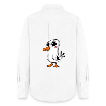 Cute seagull - Women's Oxford Shirt - white - Back - AI Model Female 172 light (172cm)