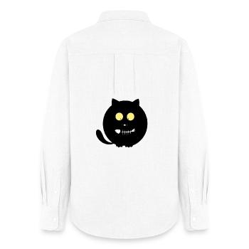 Fish Mouth Cat - Women's Oxford Shirt - white - Back - AI Model Female 172 light (172cm)