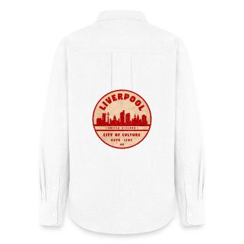 Liverpool City Culture Vintage Siegel - Frauen Oxford Hemd - Weiß - Hinten - AI Model Female 172 light (172cm)
