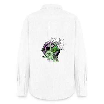 Lèvres de vampire vert - Chemise Oxford Femme - blanc - Dos - AI Model Female 172 light (172cm)